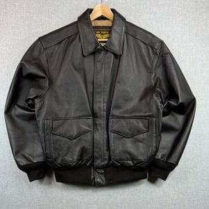 VTG Air Force Landing Leathers Leather Bomber Jacket Men M Brown Flight Aviator